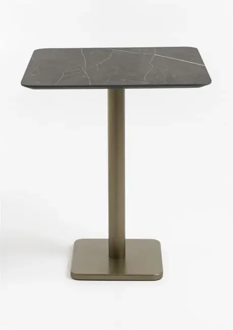 Brest Stehtisch marble onyx 75x75cm – Gold