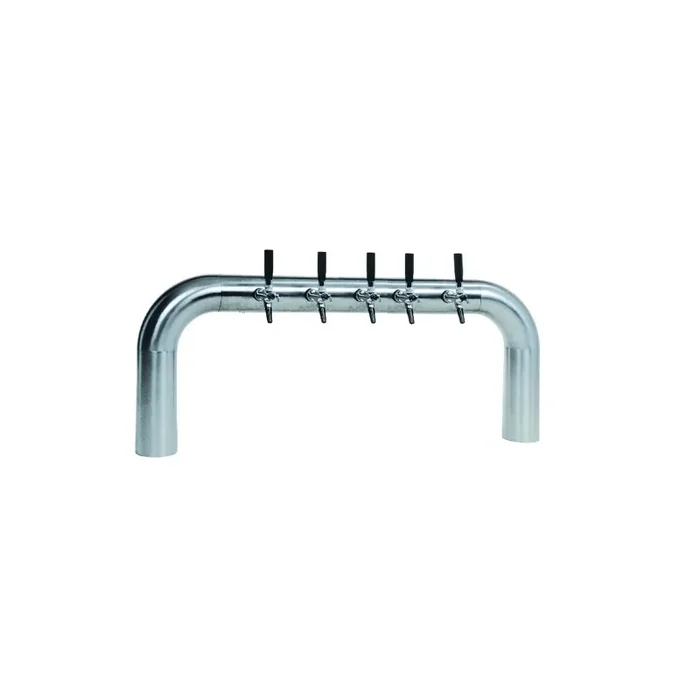 Bridge dispensing column, 5-line, polished stainless steel