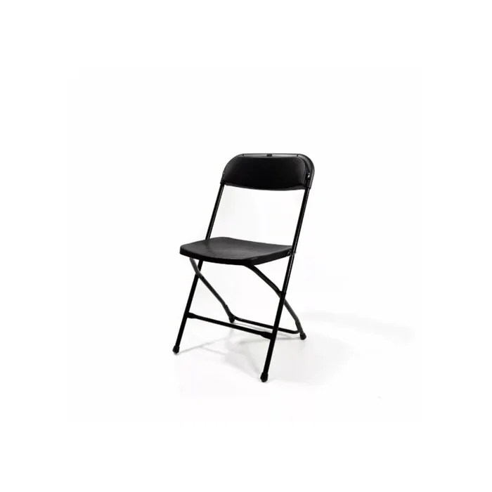Budget folding chair black / black, foldable and stackable, steel frame, 43x45x80cm (WxDxH), 50160