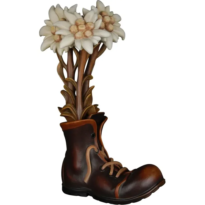 Bunch of Edelweiss with shoe