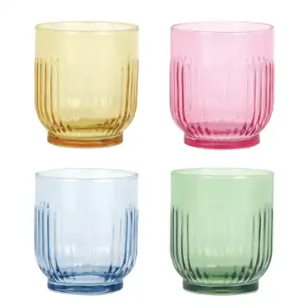 Café Wasserglas Gemischte Farben 33cl, 4-pack