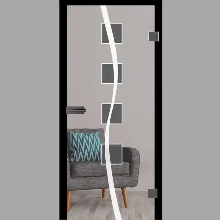 Catania Grau Mattprint – Ganzglastüren / Glastüren mit Zarge Komplettset – Erkelenz