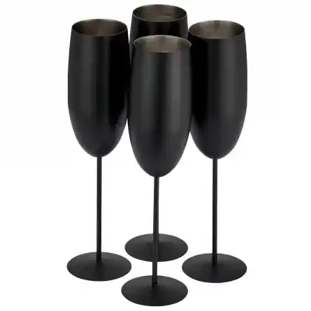 Champagnerglas Matte Schwarz 28,5cl, 4-pack