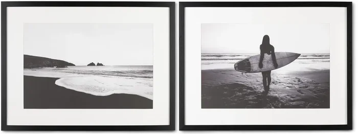 Chill Waves Set von 2 Bilder 60x80cm – Schwarz/weiss