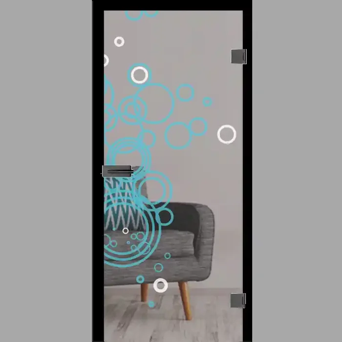 Circle Mattprint – Ganzglastüren / Glastüren mit Zarge Komplettset – Erkelenz
