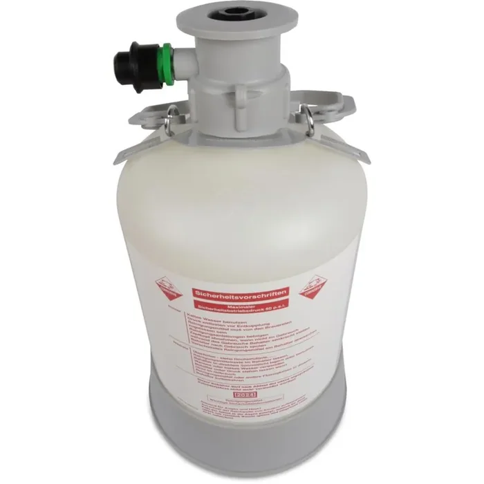 Cleaning container 5 liters PVC with fitting combination fitting (type M)