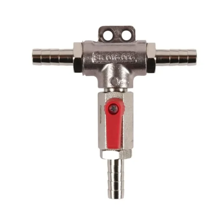 CO² carbon dioxide wall distributor 7 mm with ball shut-off valve