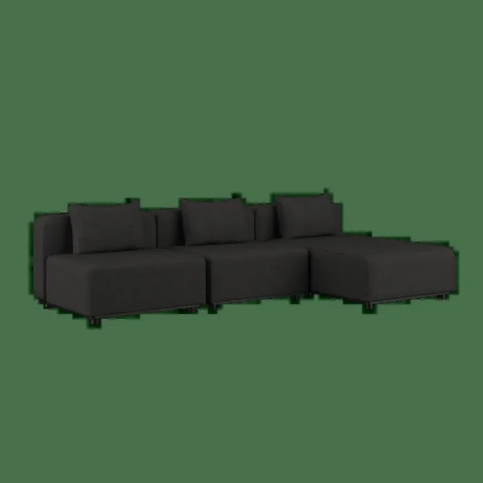 Cobana Lounge Sofa – 3 seater chaise – Cobana Black
