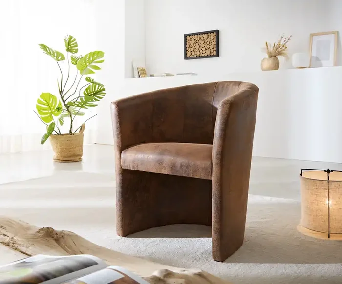 Cocktailsessel Pieder Braun Lounge gepolstert Antik Optik
