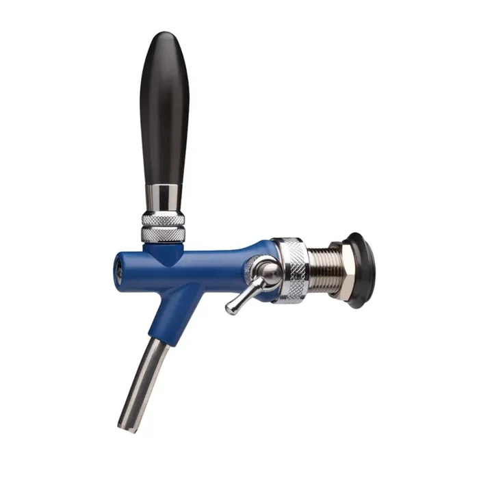 Colored compensator taps made of stainless steel blue