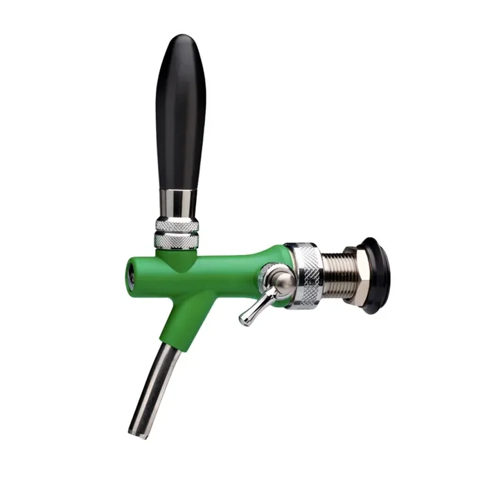 Colored compensator taps made of stainless steel green