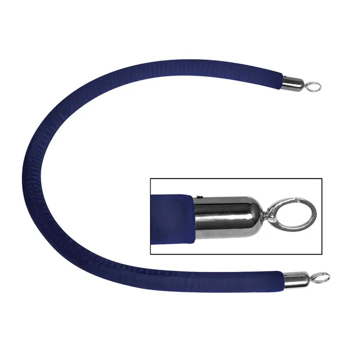 Connecting rope dark blue, chrome-plated fittings, length 150 cm