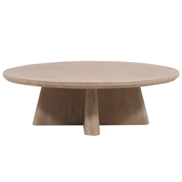 Couchtisch Adelina Ø 120 cm aus massivem Mangoholz im Skandi Stil