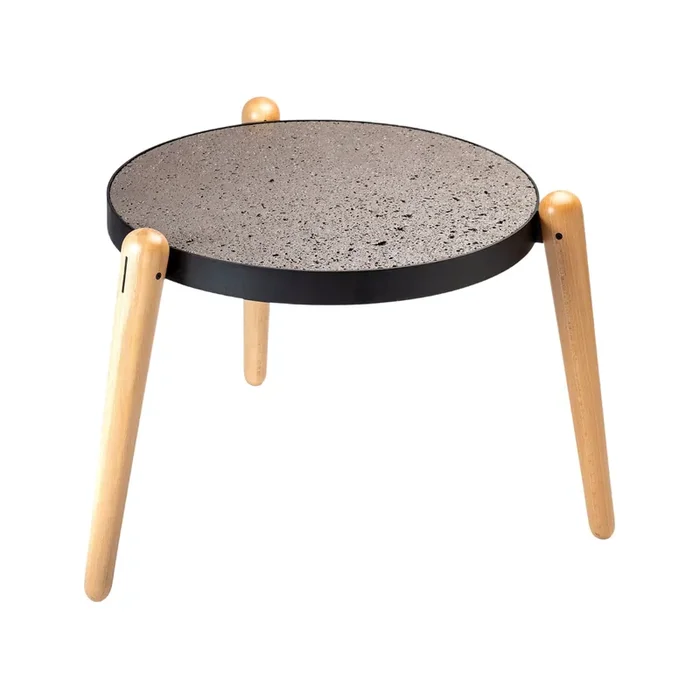 Couchtisch aus Marmor, Stahl und Holz TRIS von Luca Maci – Weiß