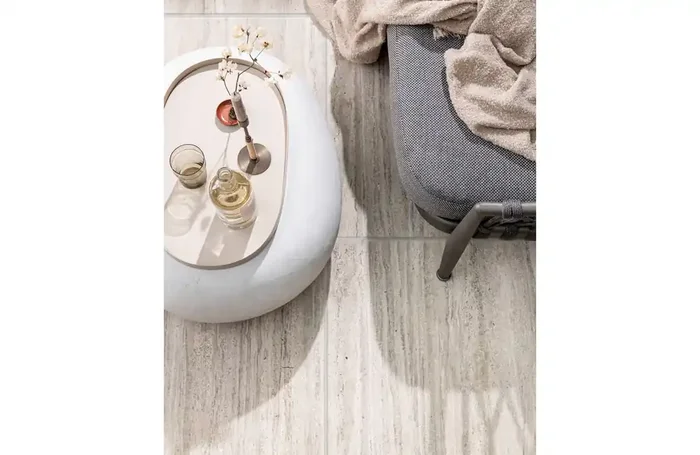 Couchtisch Beistelltisch Outdoor Pebble Groß Betonoptik Weiß