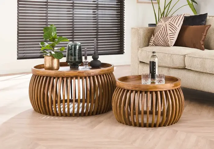 Couchtisch Retro Tweak Mangoholz 2er Set