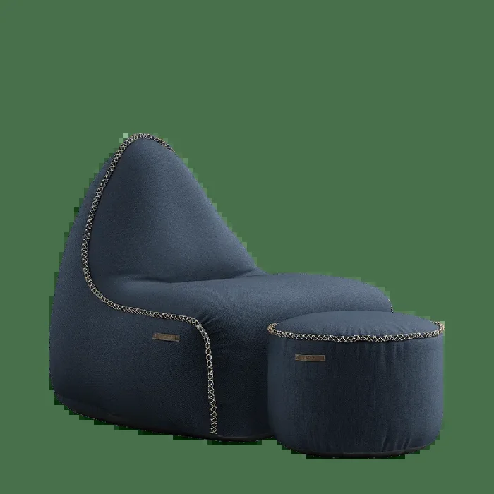 Cura Lounge Chair & Pouf – Cura Grey