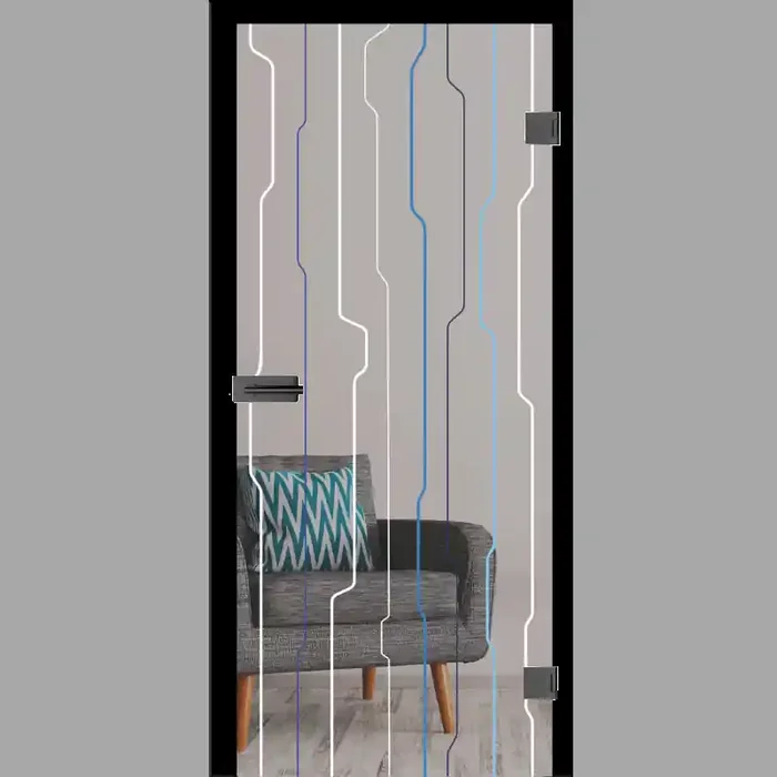 Curves Mattprint – Ganzglastüren / Glastüren mit Zarge Komplettset – Erkelenz