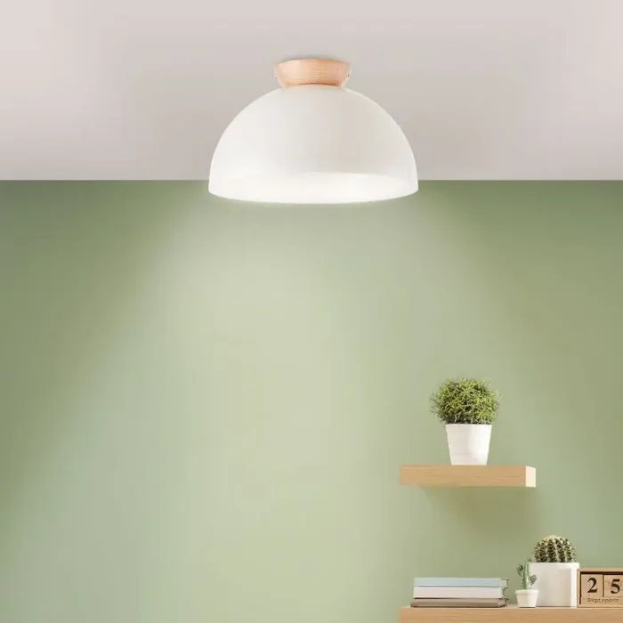 Deckenleuchte Lorena, beige, 20,5 x 35 cm, Holz Pilz