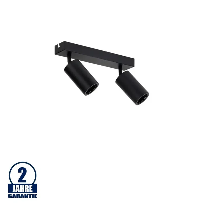 Deckenstrahler GU10 Aluminium schwenkbar 2-flammig Schwarz