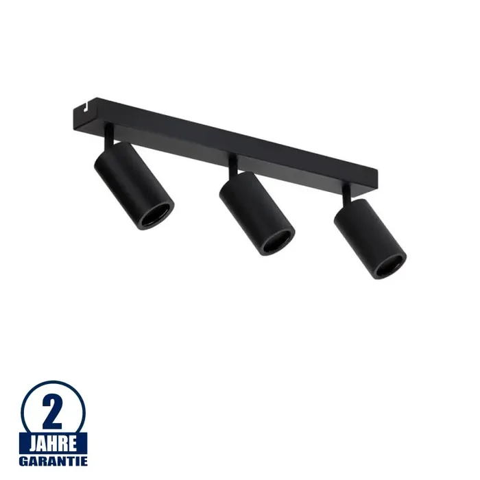 Deckenstrahler GU10 Aluminium schwenkbar 3-flammig Schwarz