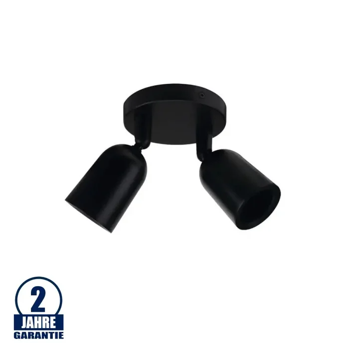 Deckenstrahler GU10 schwenkbar 2-flammig Schwarz