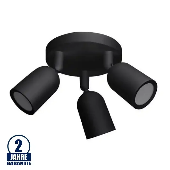 Deckenstrahler GU10 schwenkbar 3-flammig Schwarz