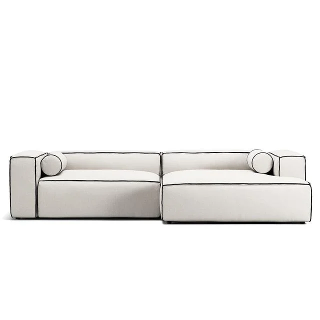 Decotique Grand Hue 3-Sitzer Sofa Chaiselongue Rechts Steam/ Weiß/Graphitgrau