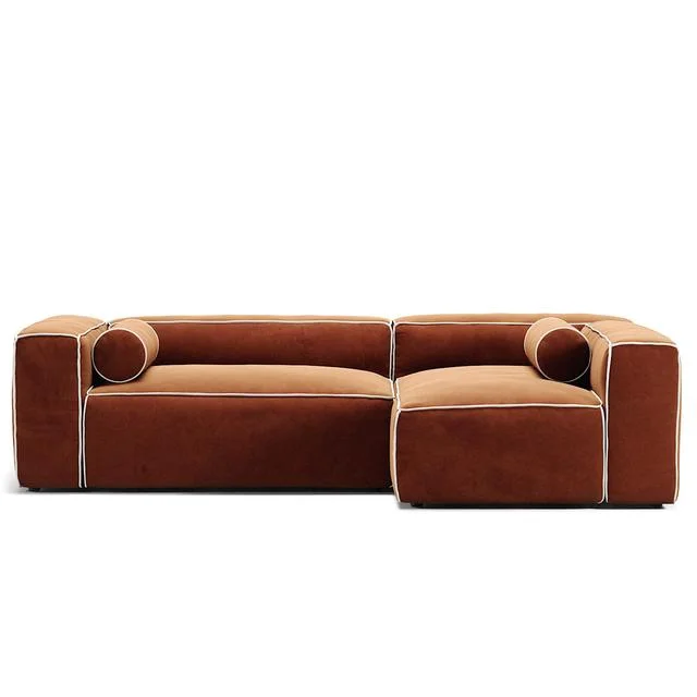 Decotique Grand Hue 3-Sitzer Sofa Divan Rechts Mondweiß/ Kupfer