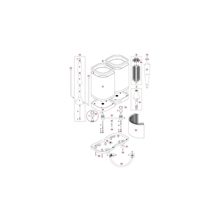 Delfin brush base complete for all DELFIN TS glass washers