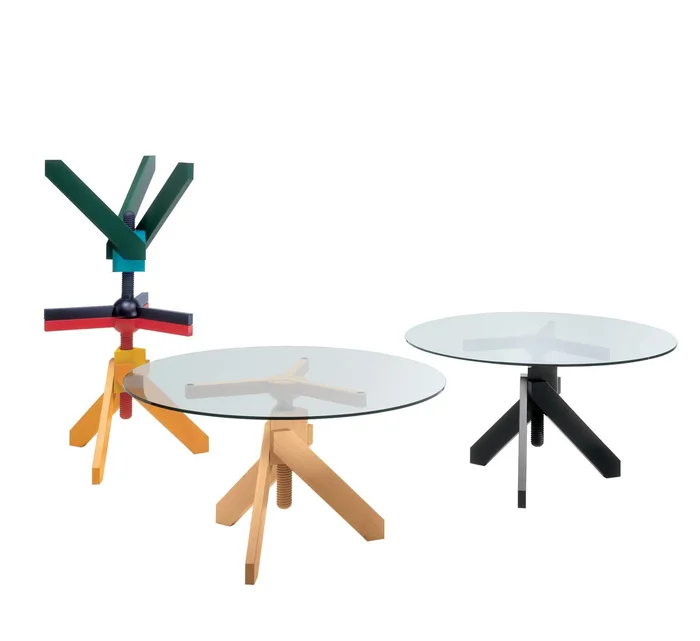 DePadova Vidun – Runder Tisch mit verstellbarer Höhe Entworfen von Vico Magistretti