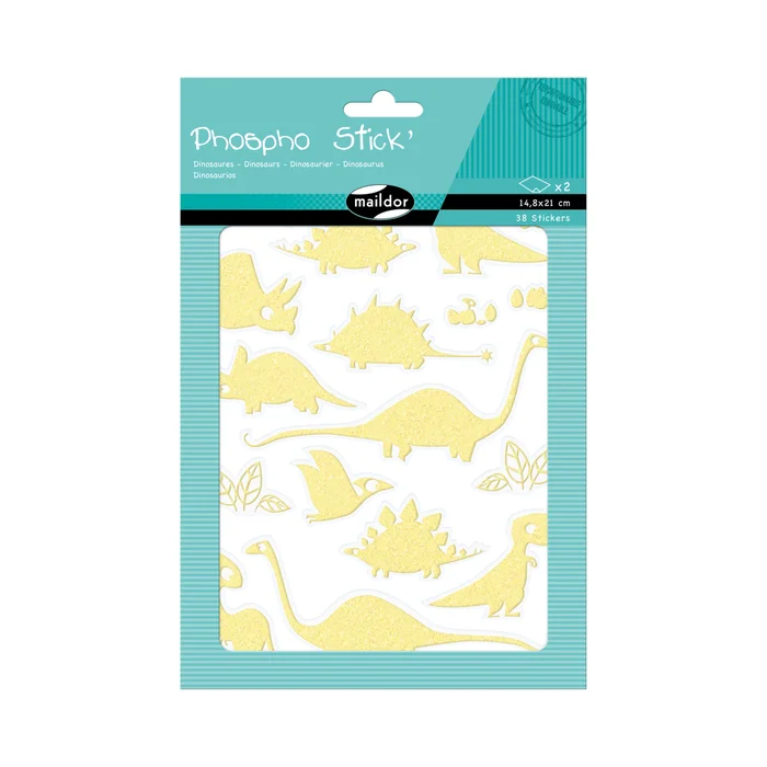 Dinosaurier-Aufkleber Maildor Phospho‘ Stick [Größe 14,8×21 cm]