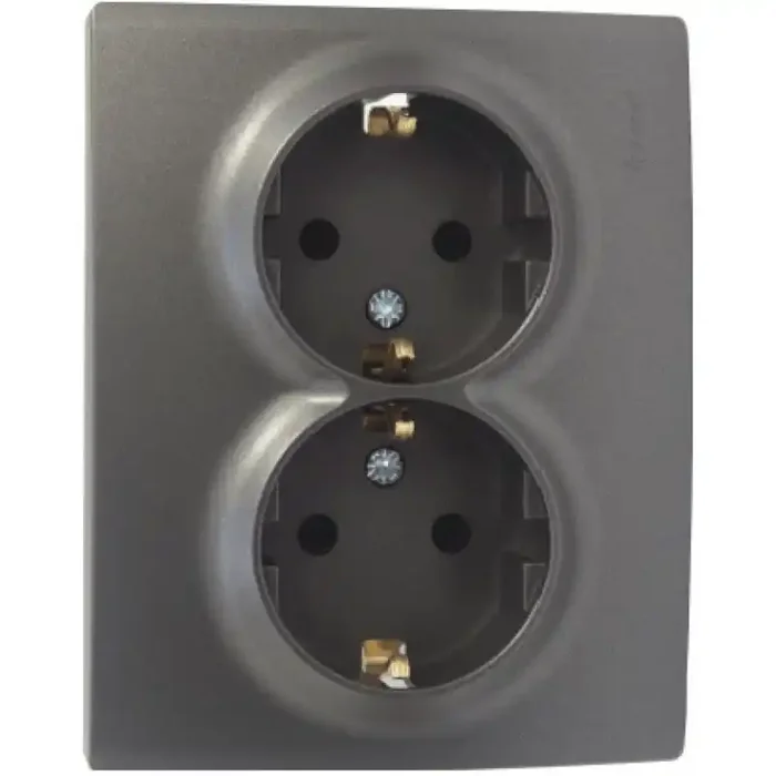 Doppelsteckdose KARINA anthrazit 250V/16A