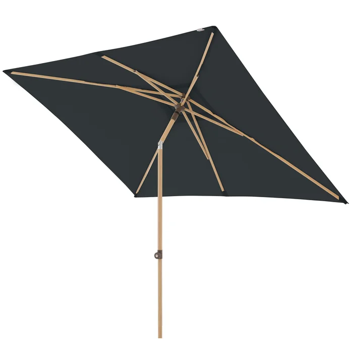 Doppler Sonnenschirm Act Wood Push Up 250 x 200 cm anthrazit