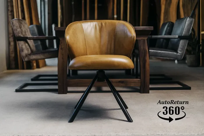 Drehbarer Buffalolederstuhl gepolstert Josie-G