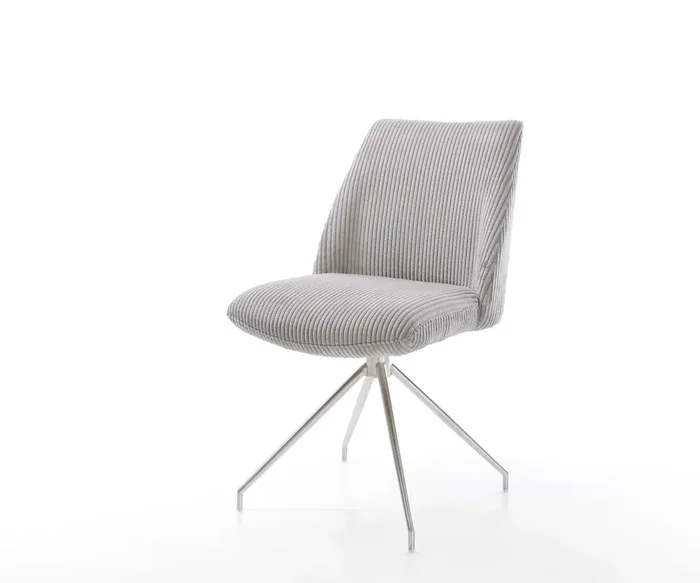 Drehstuhl Elso-Flex Cord Silbergrau Kreuzgestell konisch Edelstahl 180° drehbar Taschenfederkern