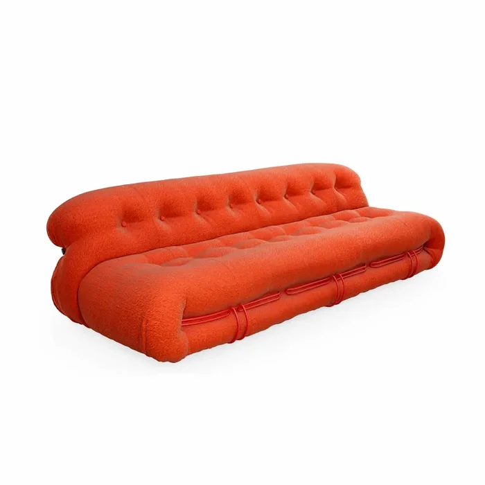 Dreisitzer-Stoffsofa SORIANA von Afra & Tobia Scarpa für Cassina – Gelb / Polyester