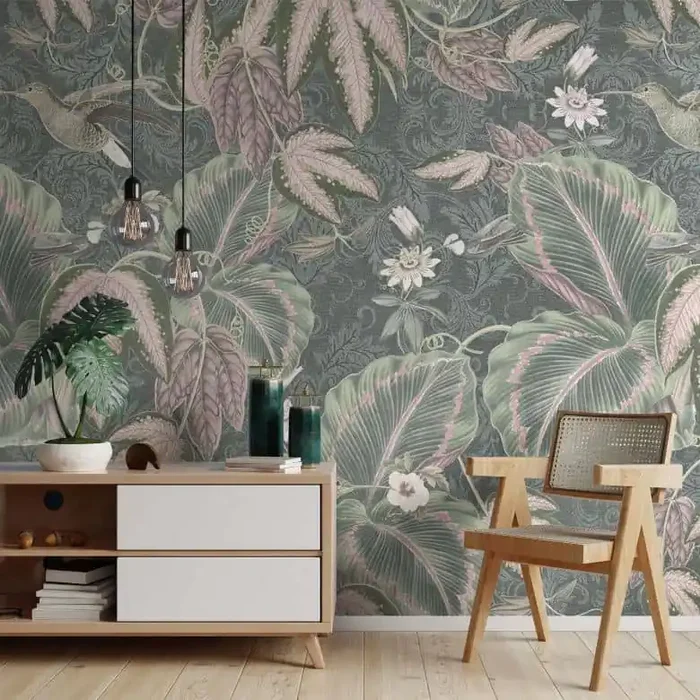 Dschungel Fototapete Kolibri im Tropenwald – Bloomery Decor