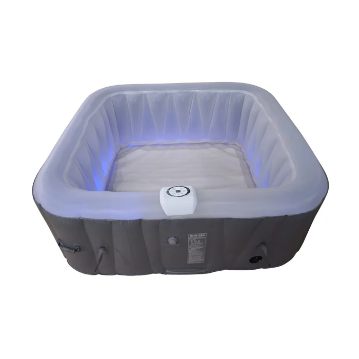 Eckiger 4-Personen Aufblasbarer Spa Sun Spa [Größe 155×155 cm]