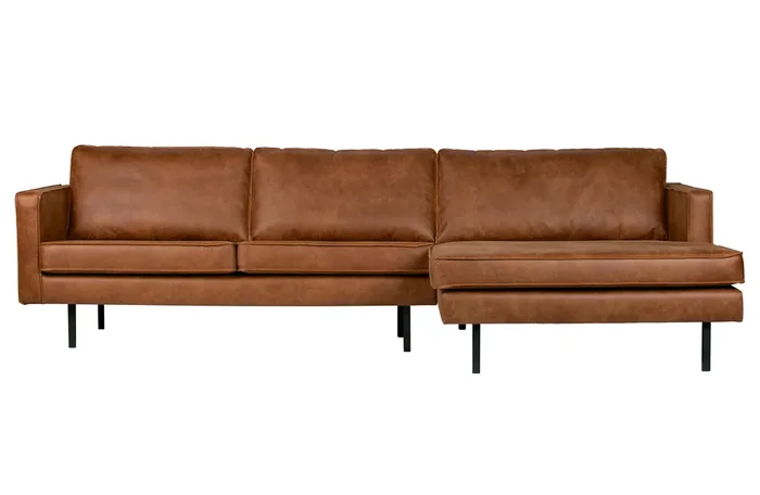 Ecksofa Leder Rodeo 3-Sitzer Cognac Rechts 300/160