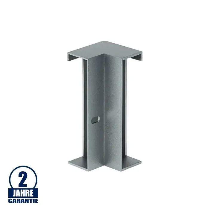 Eckverbinder für LED Sockelleistenprofil Grau Metallic