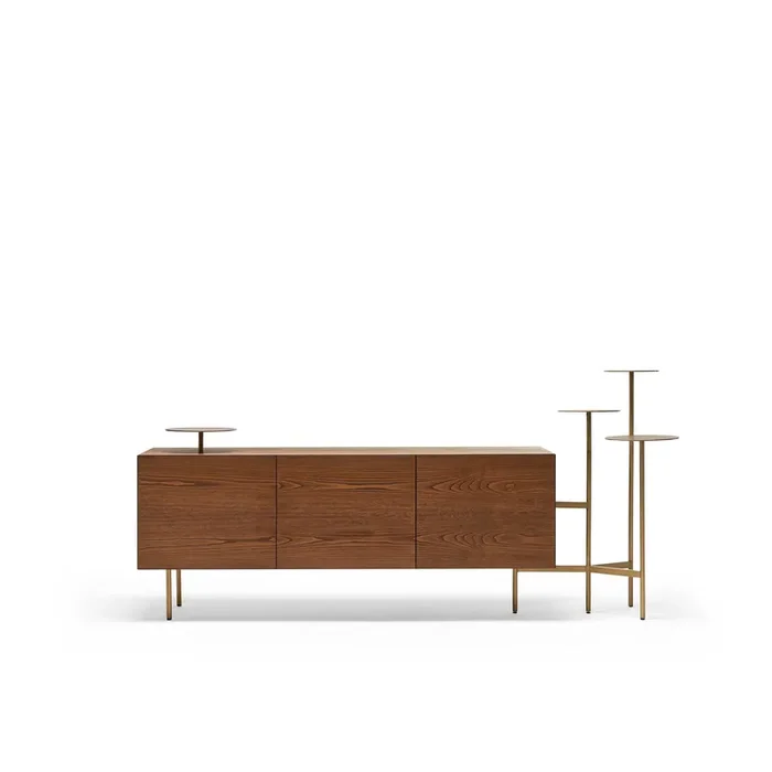 Eichenbeschichteter Schrank IKEBANA CREDENZA von Uto Balmoral für Mogg – Brüniert bemalt