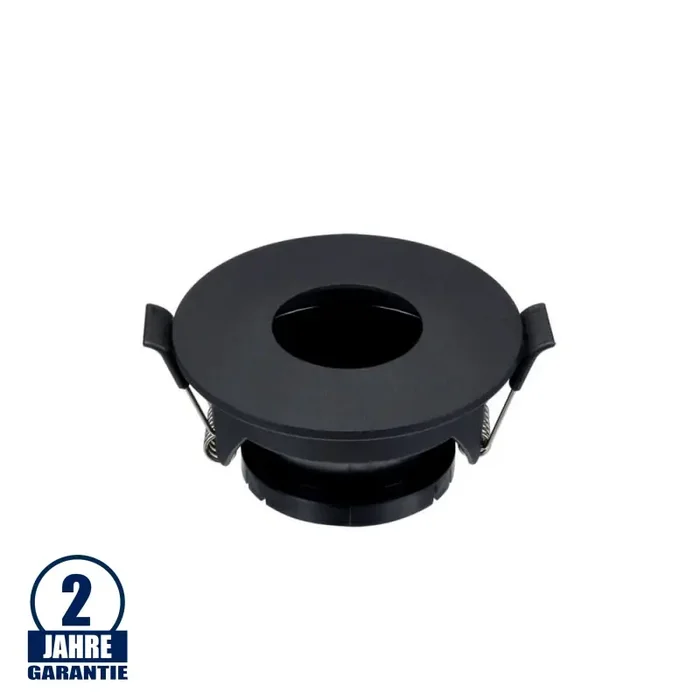 Einbaurahmen für LED GU10 Rund mit rundem Lichtauslass Schwarz