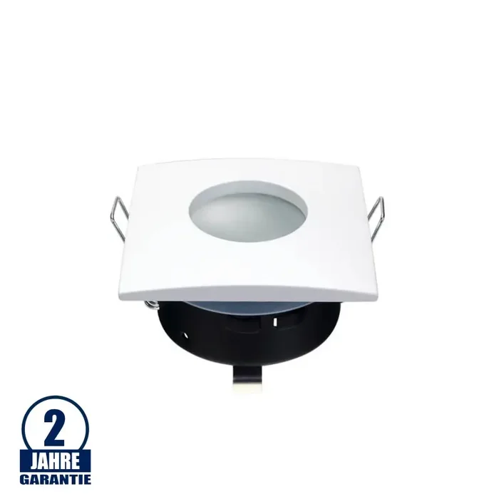 Einbaurahmen für LED GU10 Strahlwassergeschützt Quadratisch Weiß IP65