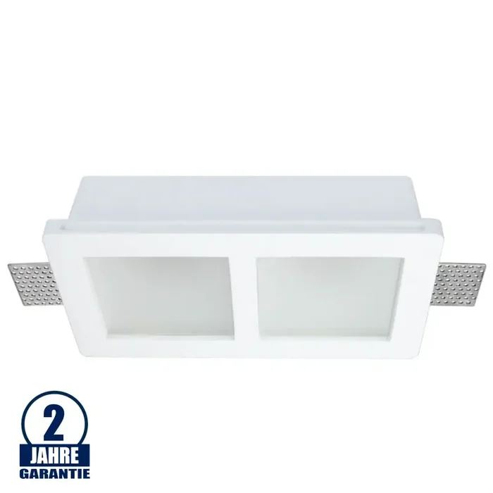 Einbaustrahler für Gips GU10 Quadratisch matt 2-fach Weiß