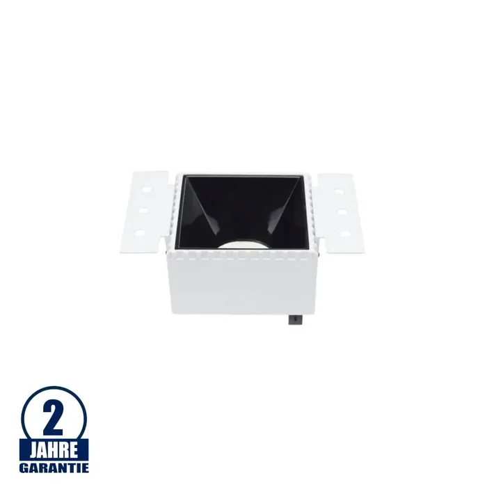 Einbaustrahler für Gips GU10 Quadratisch Weiß mit schwarzem Reflektor