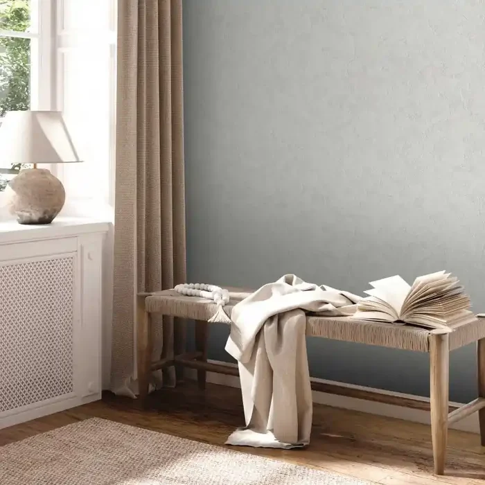 Einfarbige Vliestapete Grau – Tapete Putzoptik – Unitapete Strukturtapete Wohnzimmer Küche