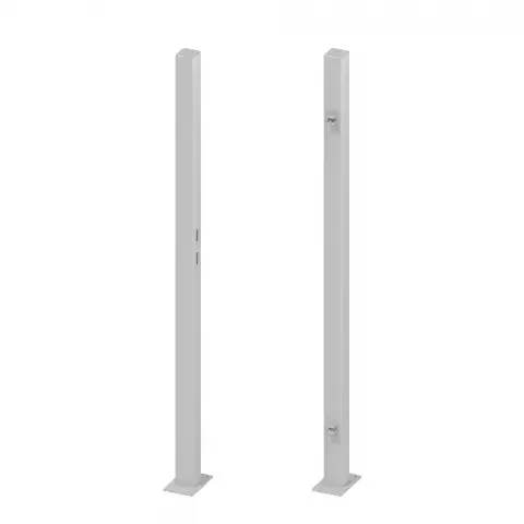 Einzeltor-Pfosten zum Aufschrauben silber, 2er-Set 0606