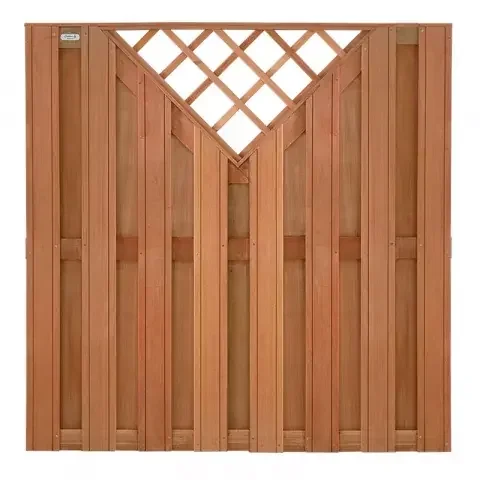 Elephant Keruing Hartholzzaun gerade 180x180cm, mit V-Gitter