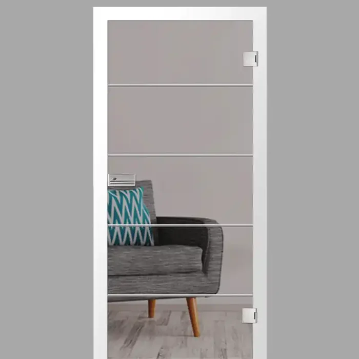 ER 58 Rillenschliff-Türen – Scheibe klar – Glastüren mit Zarge Komplettset